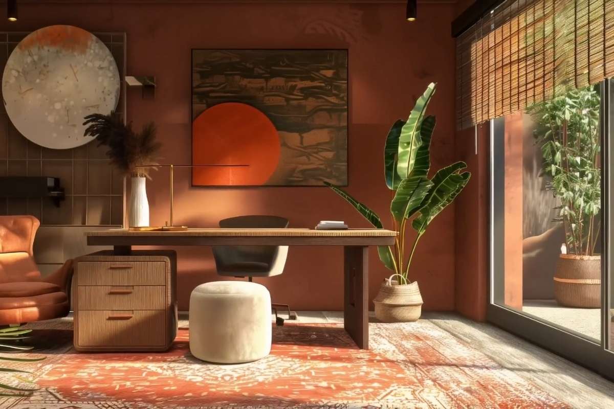 Boho enterijer sa prirodnim svetlom i toplim veštačkim osvetljenjem