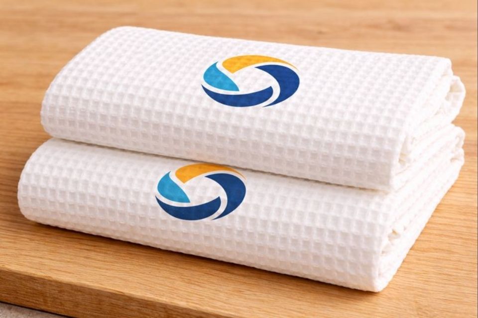 Kuhinjski peškiri sa logom firme kao deo gastro poklon paketa